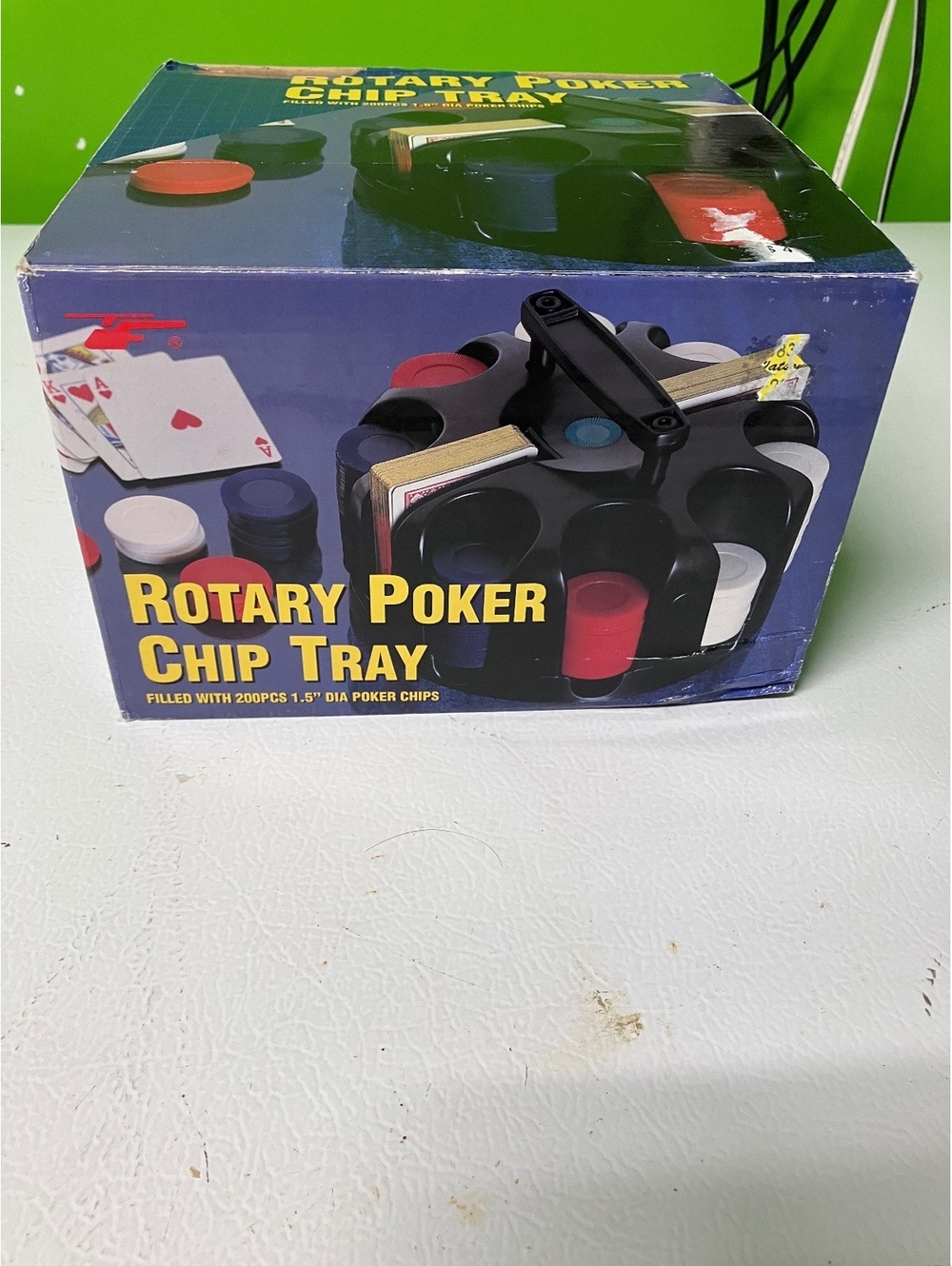 Rotary Poker Chip Tray with 200 Poker Chips